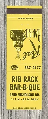 Matchbook Cover-Rib Rack Barbeque Restaurant Nicholson Drive-7492 • $4