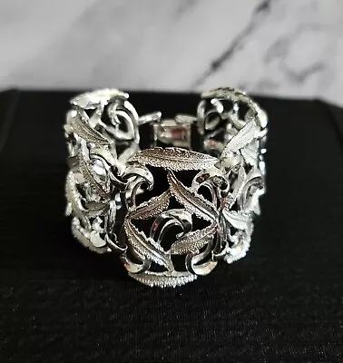 Vintage Victorian Style Silver Tone Bracelet • $18