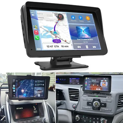 7 Inch Portable Car Radio Touch Screen Wireless Apple Carplay Android Auto BT FM • £45.99