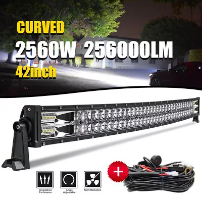 42inch Curved 12D Led Work Light Bar Spot Flood Driving ATV 4x4 PK 40  256000LM • $179.99