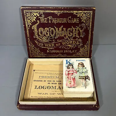 The Premium Game LOGOMACHY Or War Of Words - McLoughlin Bros. New York - 1889 • $69