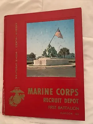 MARINES CORPS RECRUIT DEPOT FIRST BATTALION PLATOON Parris RARE BOOK Yearbook • $72.98