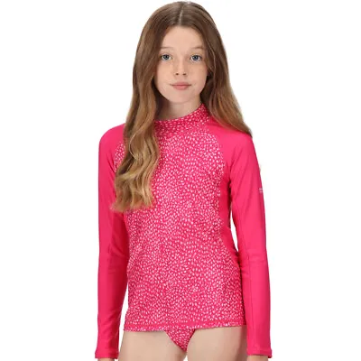 £10.38 • Buy Regatta Girls Hoku UV Protection Printed Swim Top