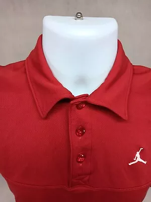 Nike Jordan Polo Golf Shirt Mens Small Red Embroidered JUMPMAN Logo Short Sleeve • $34.99