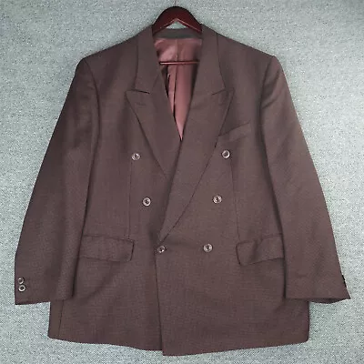 Bario Barutti Jacket Mens Chest 44 Blazer Burgundy Wool Blend Made In Germany • £19.95