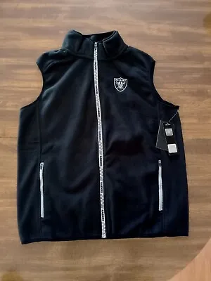 NWT. NFL Raiders Black Zip Up Vest Size L. NFL Team Apparel. 7th Generation... • $19.91