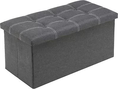 Folding Storage Ottoman Bench For Living Room 30 Inch Storage Bench With Padded • $56.95