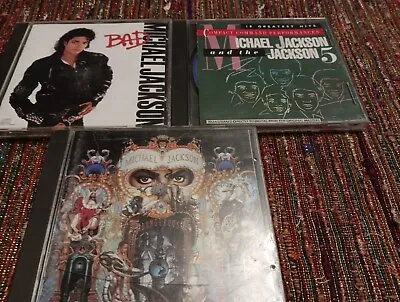 Michael Jackson 3 CD Lot Bad Dangerous Jackson 5 Greatest Hits • $11