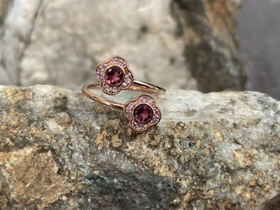 £150 • Buy Official Welsh Clogau 9ct Rose Gold Jewel Bloom Ring £390 Off! SIZE N
