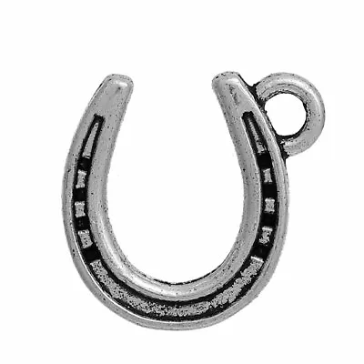 £1.25 • Buy ❤ 20 X Silver Tone Double Sided LUCKY HORSESHOE Wedding Charm 13mm Jewellery ❤