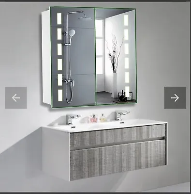 £150 • Buy 65cm Wide Bluetooth-Enabled LED Mirror Cabinet For Modern Bathrooms
