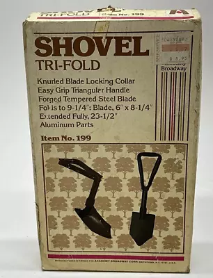 Tri-Fold Shovel Camping Tempered Forged Steel Blade Black No 199 Vintage Academy • $22.99