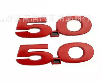 Gloss Red 5.0 Emblem Badge F150 Sticker Side Decal For Mustang GT5.0 -2PCS • $13.99