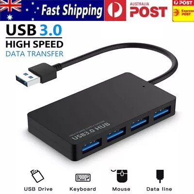 $5.03 • Buy 4-Port USB 3.0 Hub Splitter Multi Adapter High Speed For PC Mac Desktop Laptop