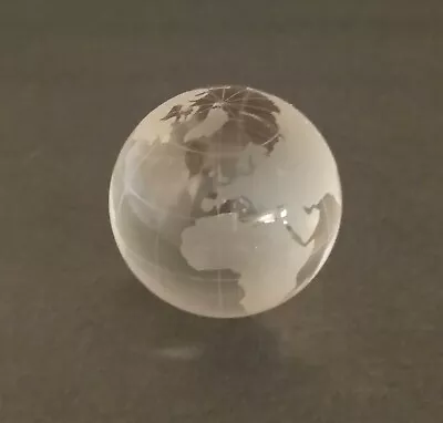 Vintage Glass World Globe Paperweight Frosted Glass Continents. • $13.99