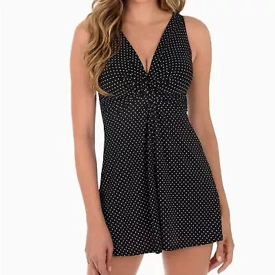 Miraclesuit Pin Point Marais One Piece Swim Dress Size 18DD • $65