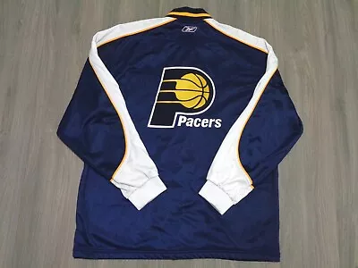 2004-05 INDIANA PACERS Reebok NBA Team Warm Up Shooting Snap Zip Jacket Men's L • $36.58