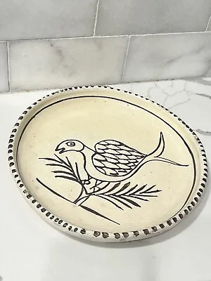 Michoacan Tzintzuntzan Pottery Plate 9  Bird Brown Mexican Folk Art • $30