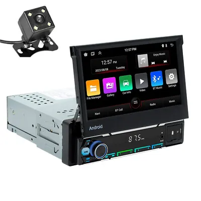 Car Stereo Radio Carplay Android 13 Single Din 7in Bluetooth GPS WIFI + Camera • $129.50