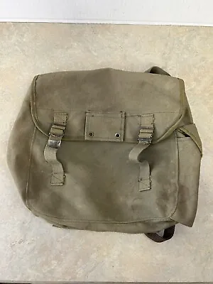 Vintage Army Military Mountain Hiking Backpack Rucksack Canvas Adjustable Straps • $19.99