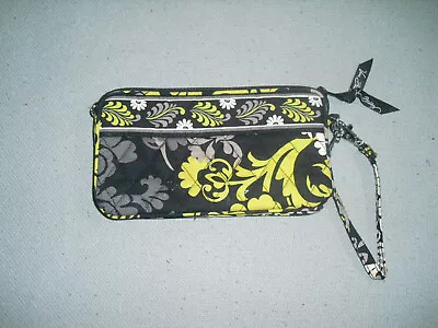 Vera Bradley Baroque Wristlet Black White Yellow 7.5  X 4.5  X 2  • $10.99