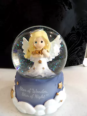 NIB~Precious Moments Musical Angel Snow Globe~Plays  We Three Kings  • $35