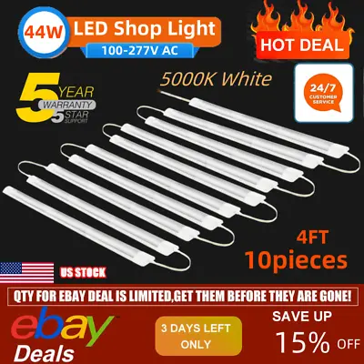 10 PACK 4FT LED SHOP LIGHT 5500K Daylight Fixture LED Ceiling Lights Garage Lamp • $96.99