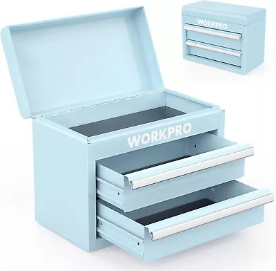 WORKPRO Mini Metal Tool Box With 2 Drawers Small Portable With Magnetic Locking • $48.99