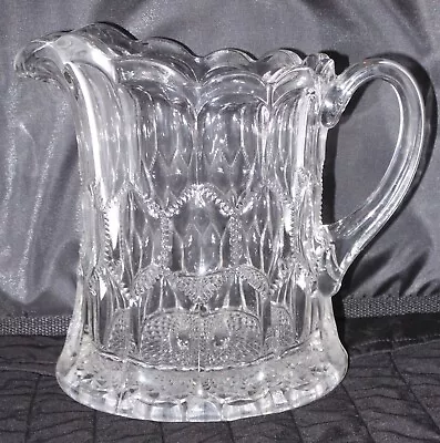 EAPG Steimer Glass Chicken Wire Diamond Pattern Water Pitcher  • $99.99