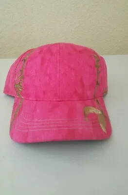 Ladies Mossy Oak Hot Pink Camo Cap Solid Panel Hunting Hat Adjustable OSFM • $15