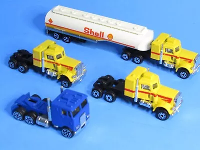 Majorette And Zee Vintage Ho Scale Semi Tractors And One Shell Gas Trailer • $19.99