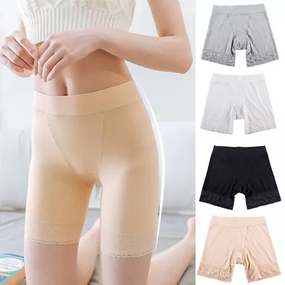 Womens Seamless Anti Chafing Lace Slip Shorts Underwear Under Skirt Safety Pants • £1.90