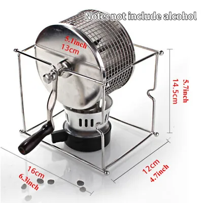 Stainless Steel Home DIY Manual Hand Coffee Bean Roaster Baking Roasting Machine • $124.26