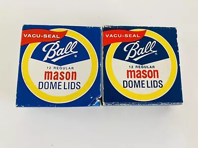 BALL Vintage Regular Dome Mason Canning Jar Lids - 2 Boxes Of 12 Each • $9.99