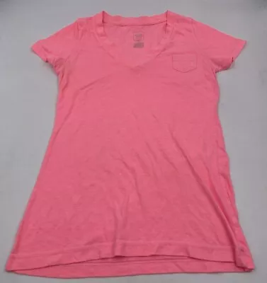 Mossimo Womens T Shirt Neon Pink V Neck Boyfriend Tee Size Small Pre-Owned Used • $4.99