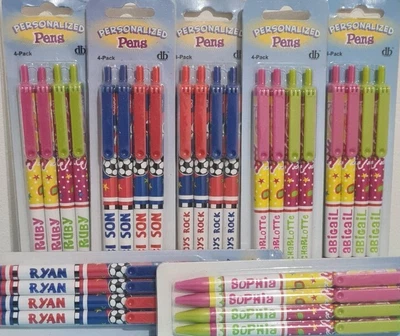 £0.99 • Buy Personalised Named Pens, Children Kids School Gift, Stocking Filler Girls Boys