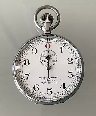 £79.99 • Buy Veneer Ltd Type A40 Vintage Nickel Chrome Stop Watch
