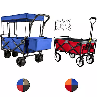 VEVOR Folding Beach Trolley Cart Garden Collapsible Trolley Folding Wagon Cart • £56.39