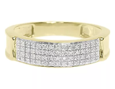 0.30 Ct Simulated Diamond 10k Yellow Gold Mens Round Wedding Fashion Band Ring • $114.94