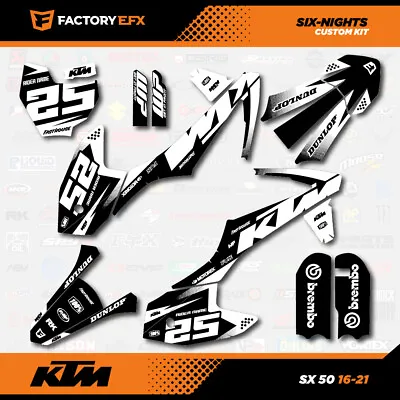 Black & White 6N Racing Graphics Kit Fits 16-21 KTM 50sx 50 Sx Decal Sticker • $44.99