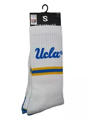 1 Pair Strideline UCLA Bruins Crew Socks WHITE Men's Size Large 8-12 • $9.49