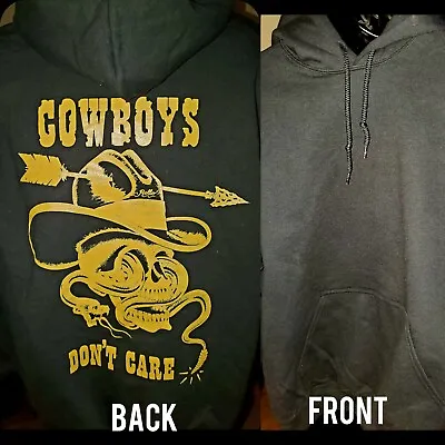 Mike Rollo Malone Vintage Tattoo Flash Hoodie Cowboys Don't Care XL Extra Large • $28