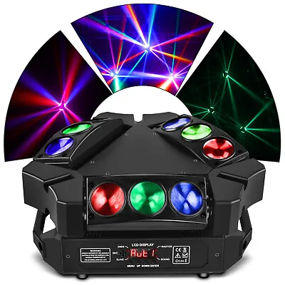 £101.99 • Buy 180W 9 LED Moving Head Stage Lighting RGB Spider Beam Lights DMX DJ Disco Party
