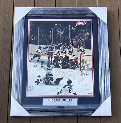 1980 Miracle On Ice Hockey Team Signed Framed 16x20 Photo BAS COA Herb Brooks • $9999.99