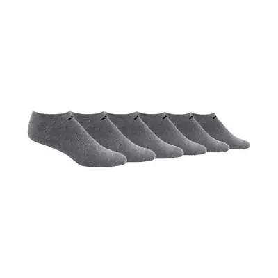 Adidas Athletic Climalite Cushioned No Show Socks (6 Pairs) - One Size - Grey • $42.95