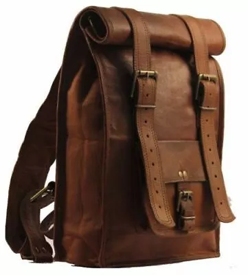 22  New Real Genuine Leather Back Pack Rucksack Laptop Shoulder Travel Men's Bag • $64.83