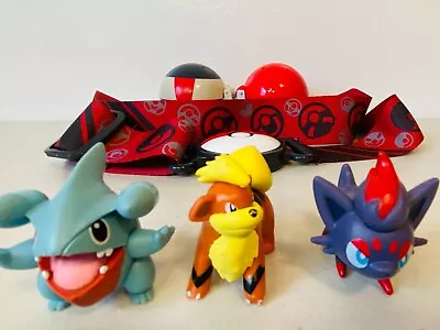 $24.99 • Buy Pokemon Clip 'N Go Poke Ball Belt Set W/Growlithe Zorua Gible & 2 Pokeballs