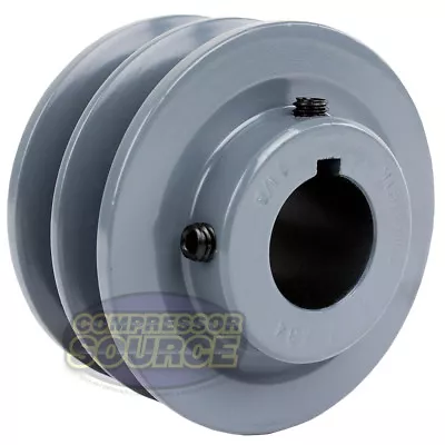 Cast Iron 3.5   Dual Groove Belt B Section 5L Shaft Pulley W/ 1-1/8   Sheave • $44.95