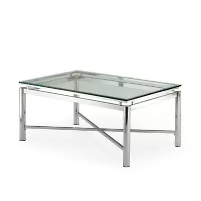 Nova Chrome Metal And Glass Cocktail Table • $263.99