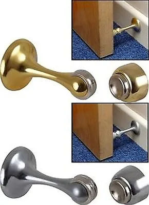 Brass/chrome Magnetic Door Holder Stop Stopper Catch Wedge • £11.99